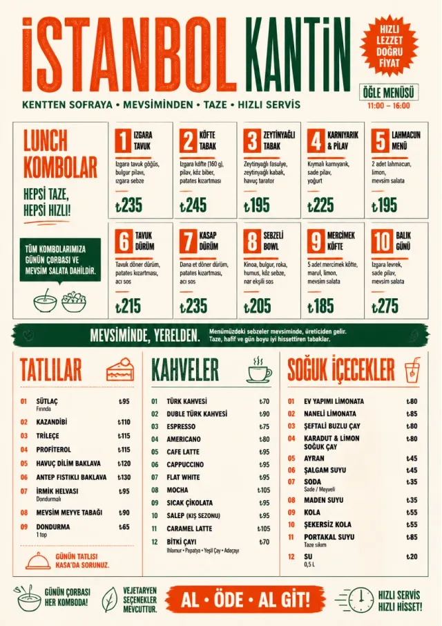 Urban Counter Quick lunch-menu menu template preview