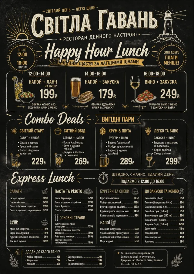 Happy Hour Promo lunch-menu menu template preview