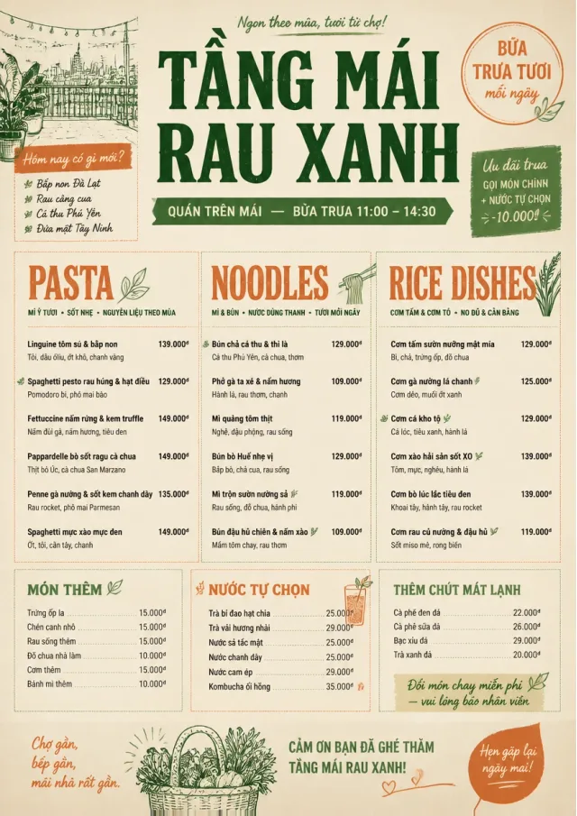 Market Fresh Midday lunch-menu menu template preview