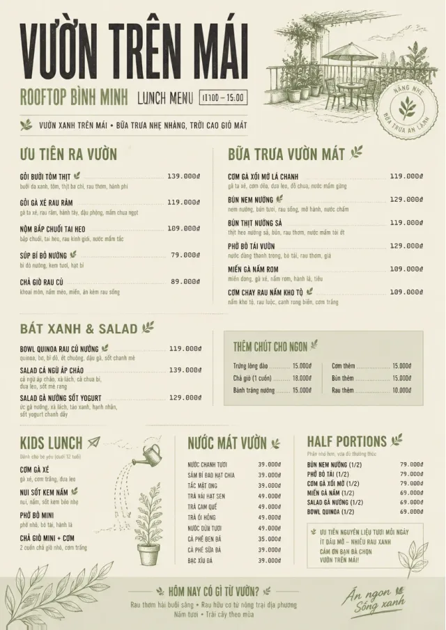Garden Patio Day lunch-menu menu template preview