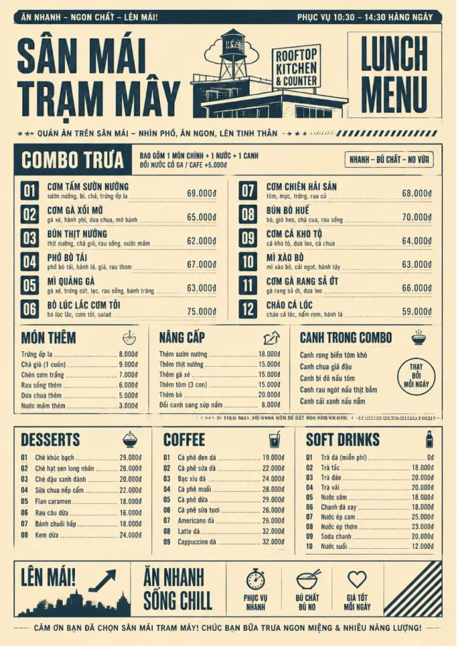 Urban Counter Quick lunch-menu menu template preview