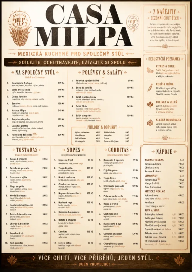 Family Style Feast mexican-menu menu template preview