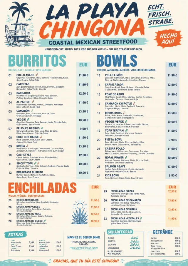 Street Stall Energy mexican-menu menu template preview