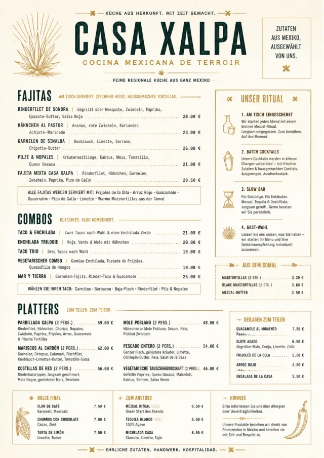 Fine Regional mexican-menu menu template preview