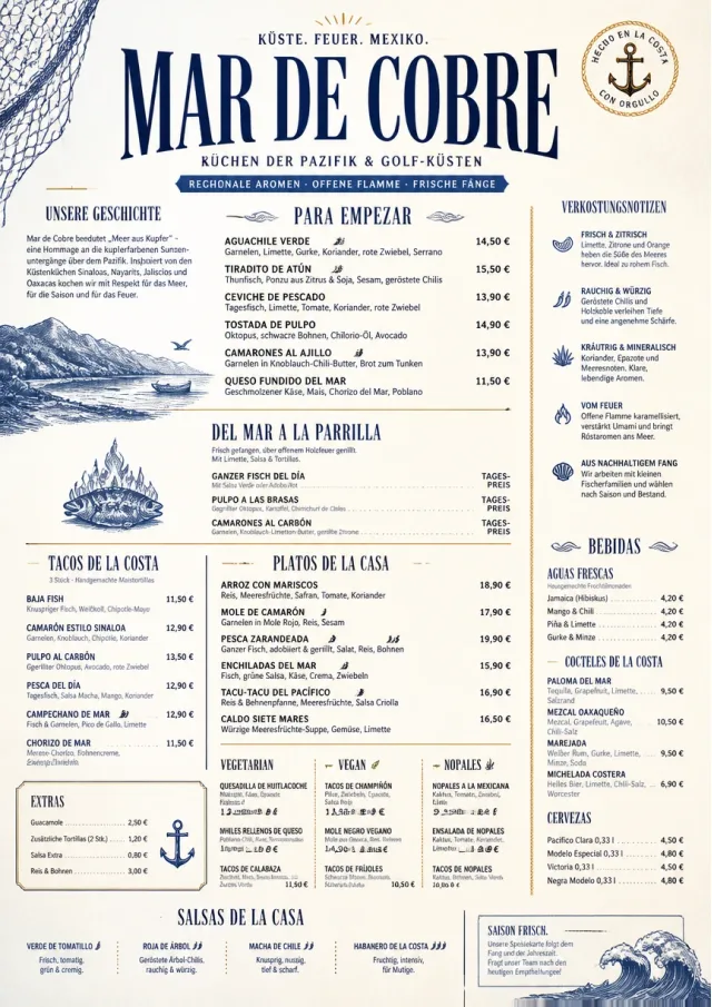 Coastal Regional mexican-menu menu template preview