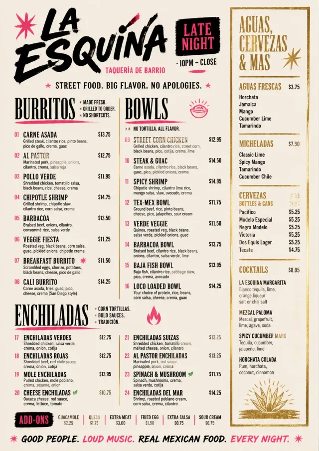 Street Stall Energy mexican-menu menu template preview
