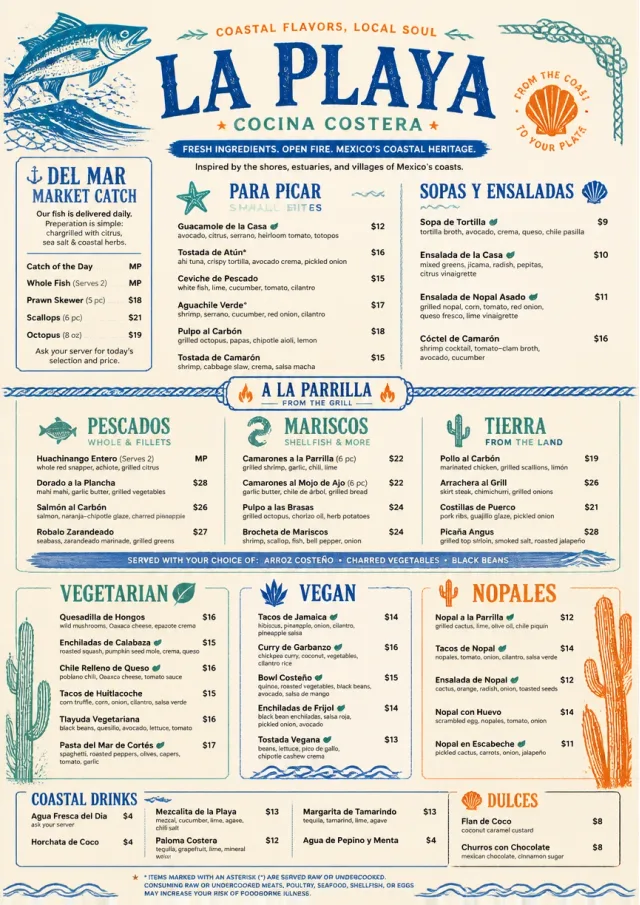 Coastal Regional mexican-menu menu template preview