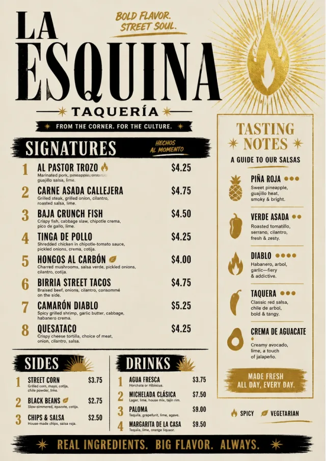 Street Stall Flyer mexican-menu menu template preview