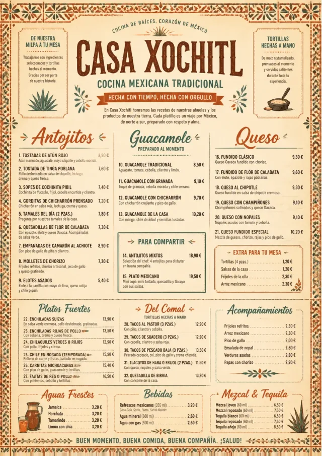 Heritage Tradition mexican-menu menu template preview