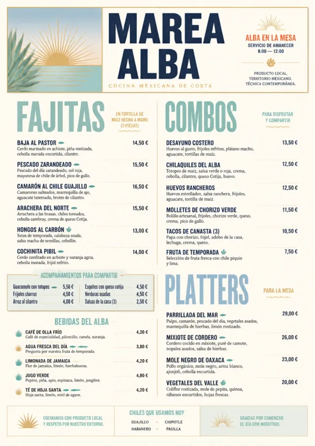 Fine Regional mexican-menu menu template preview