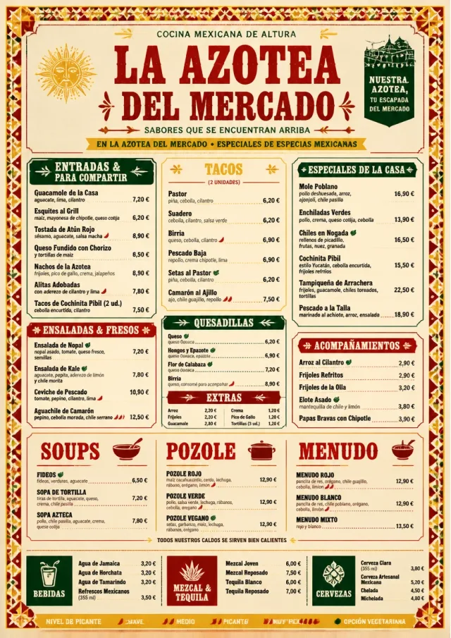 Spice Market Bold mexican-menu menu template preview