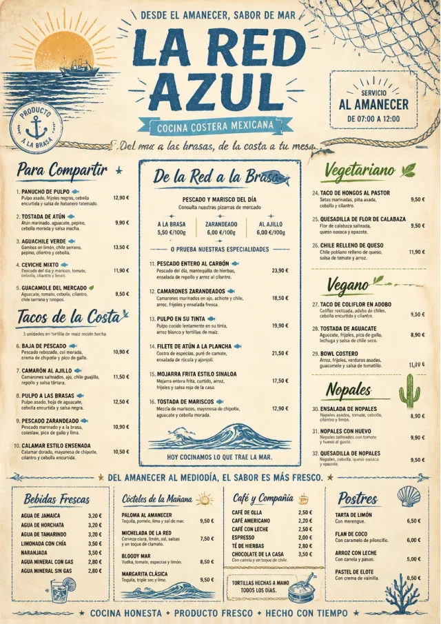 Coastal Regional mexican-menu menu template preview