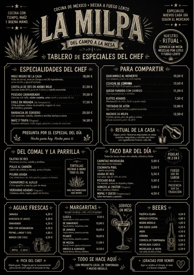 Chef Specials Board mexican-menu menu template preview