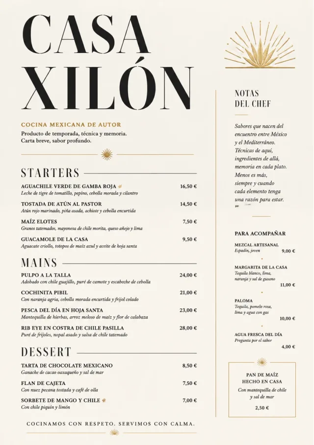 Chef Carte Brève mexican-menu menu template preview