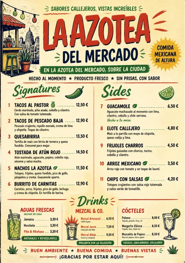 Street Stall Flyer mexican-menu menu template preview