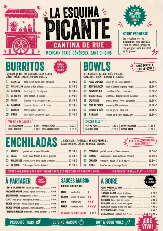 Street Stall Energy mexican-menu menu template preview