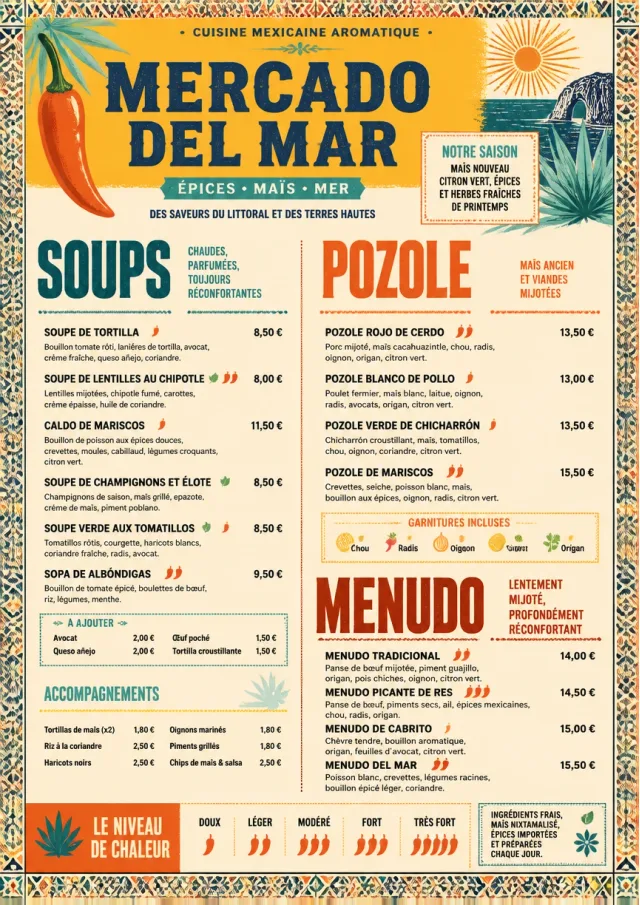 Spice Market Bold mexican-menu menu template preview