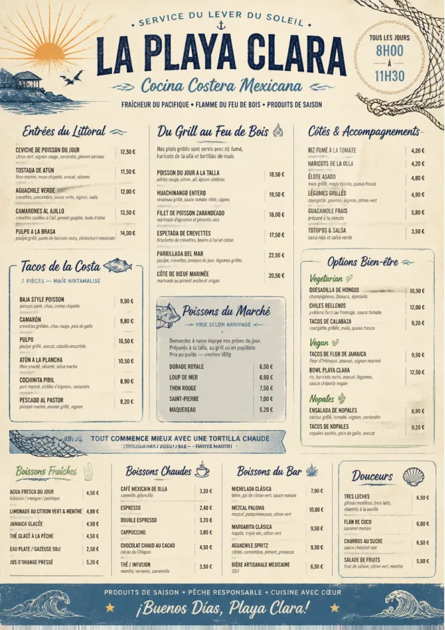 Coastal Regional mexican-menu menu template preview