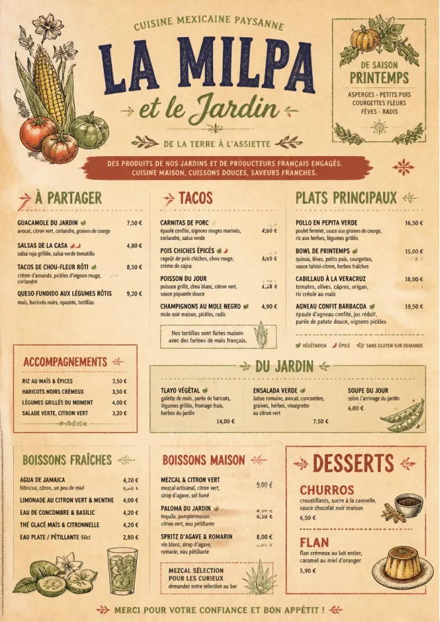 Farm Table Rustic mexican-menu menu template preview