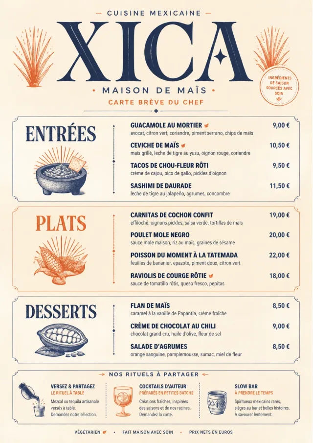 Chef Carte Brève mexican-menu menu template preview