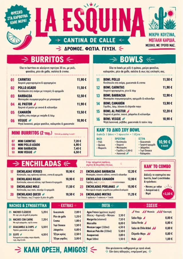 Street Stall Energy mexican-menu menu template preview