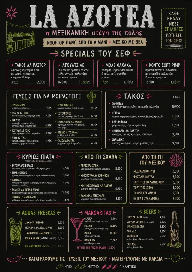 Chef Specials Board mexican-menu menu template preview