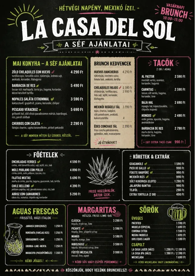 Chef Specials Board mexican-menu menu template preview
