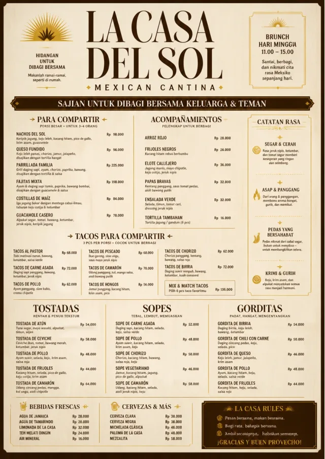 Family Style Feast mexican-menu menu template preview