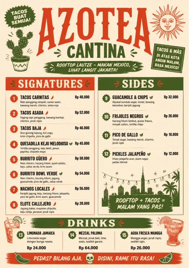 Street Stall Flyer mexican-menu menu template preview