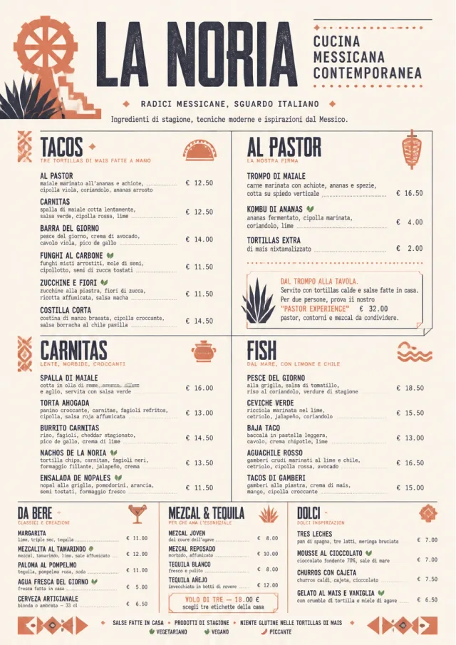 Modern Fusion mexican-menu menu template preview