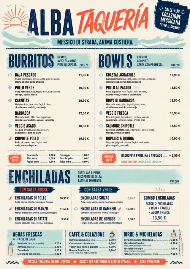Street Stall Energy mexican-menu menu template preview