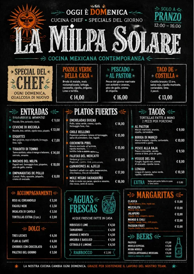Chef Specials Board mexican-menu menu template preview