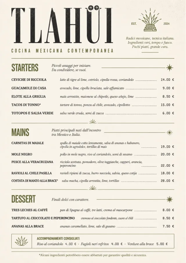 Chef Carte Brève mexican-menu menu template preview