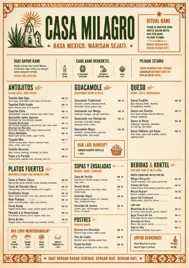 Heritage Tradition mexican-menu menu template preview