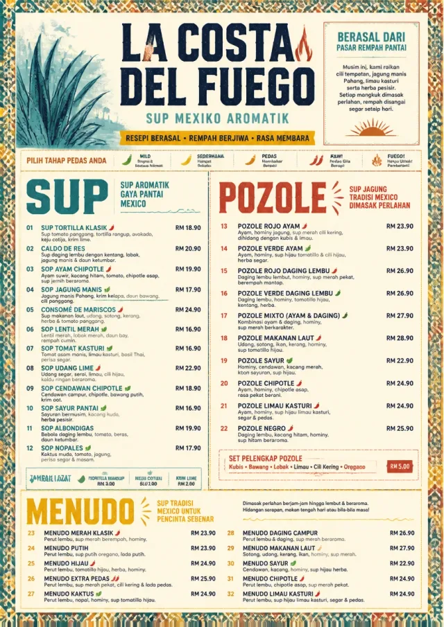 Spice Market Bold mexican-menu menu template preview