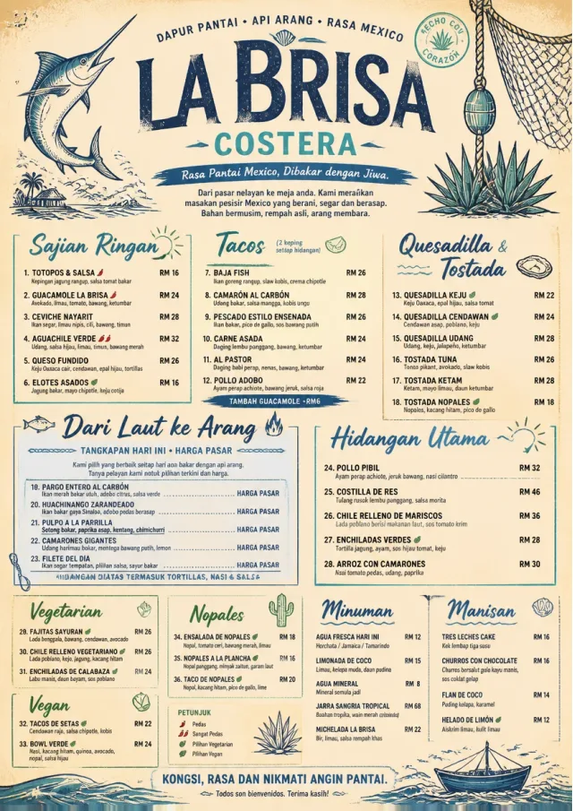 Coastal Regional mexican-menu menu template preview