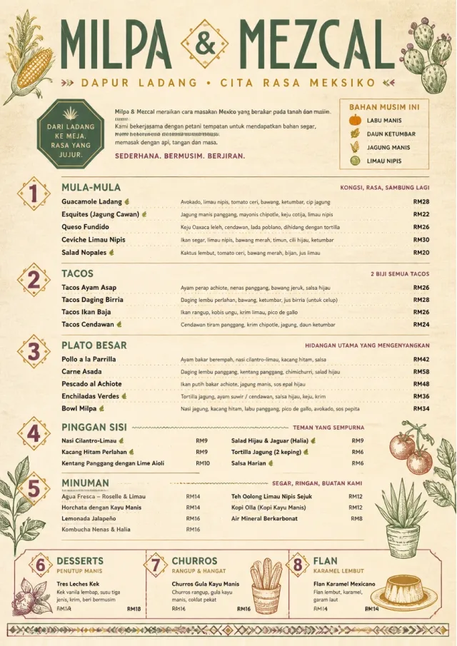 Farm Table Rustic mexican-menu menu template preview