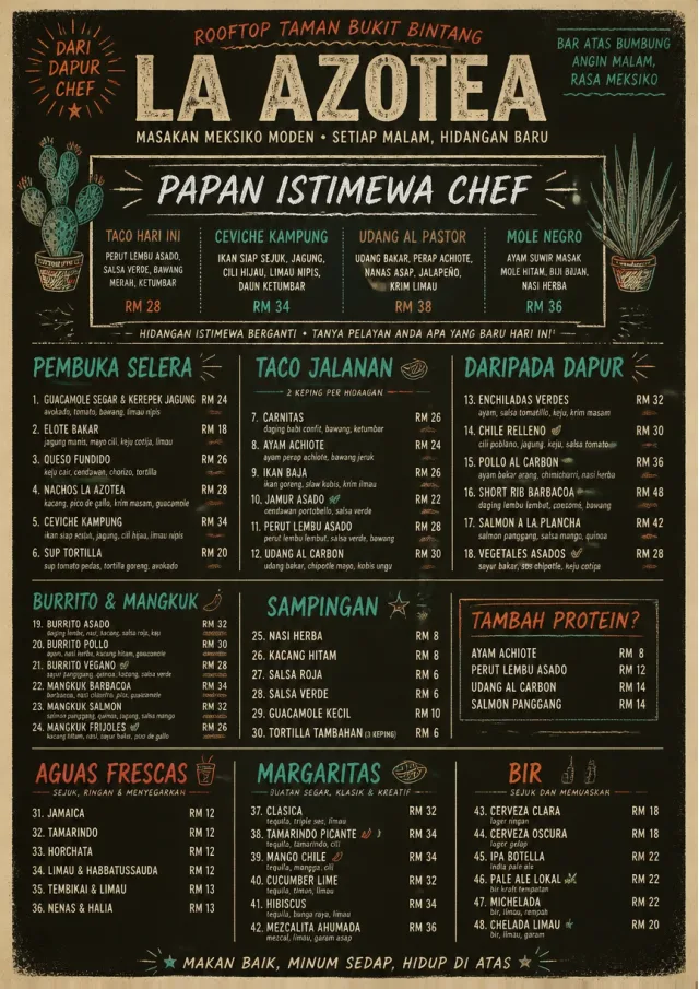 Chef Specials Board mexican-menu menu template preview