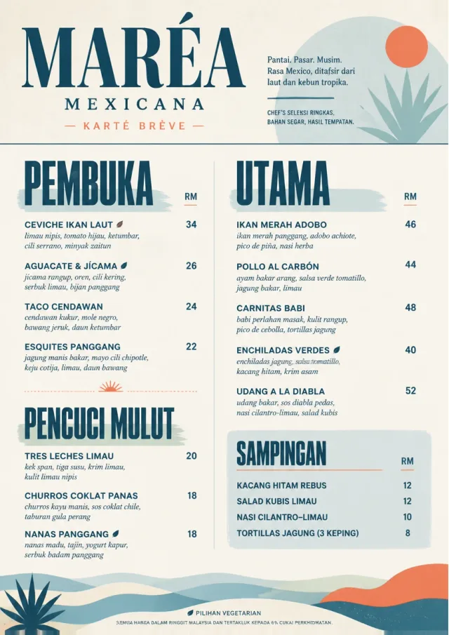 Chef Carte Brève mexican-menu menu template preview