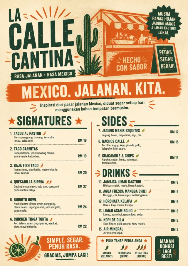 Street Stall Flyer mexican-menu menu template preview
