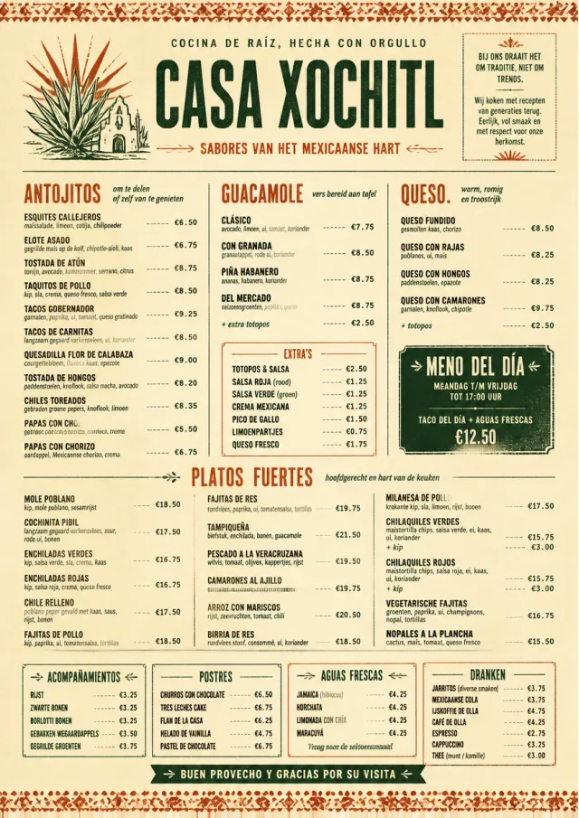Heritage Tradition mexican-menu menu template preview