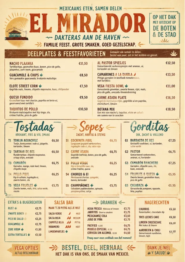 Family Style Feast mexican-menu menu template preview