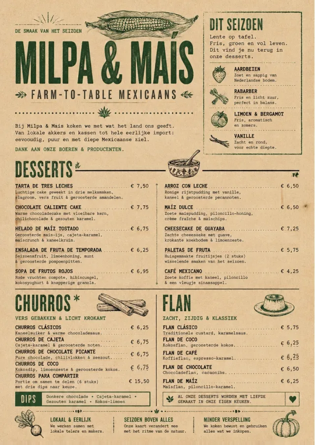 Farm Table Rustic mexican-menu menu template preview