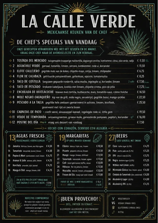 Chef Specials Board mexican-menu menu template preview