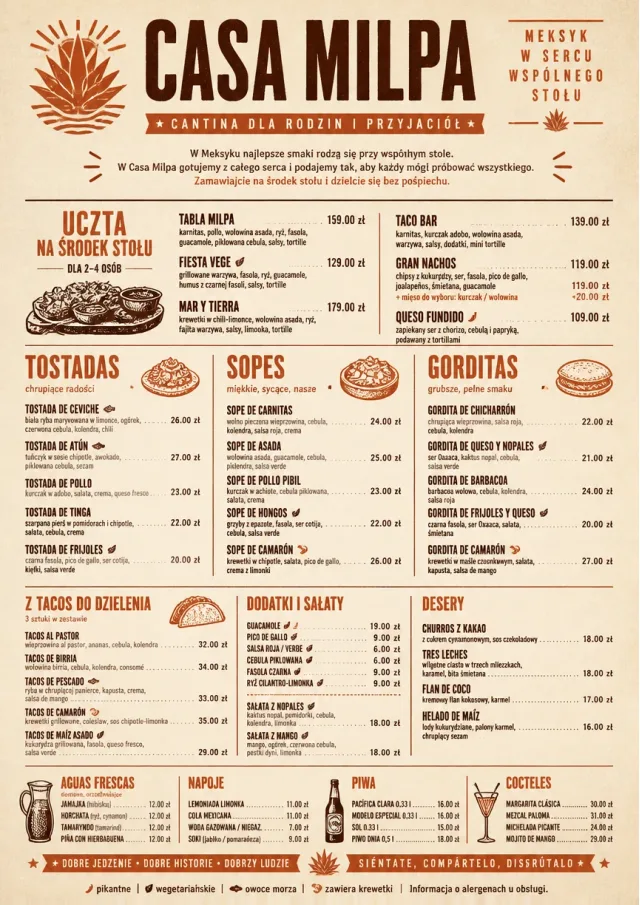 Family Style Feast mexican-menu menu template preview