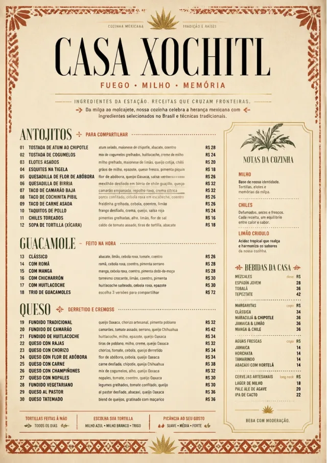Heritage Tradition mexican-menu menu template preview