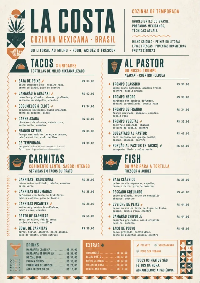 Modern Fusion mexican-menu menu template preview