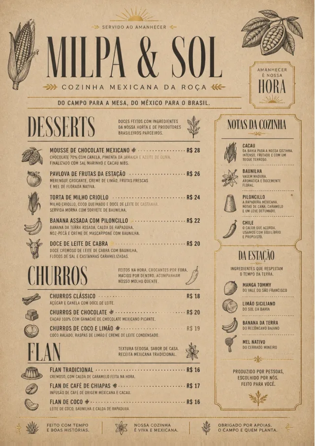 Farm Table Rustic mexican-menu menu template preview