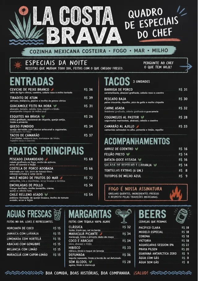Chef Specials Board mexican-menu menu template preview