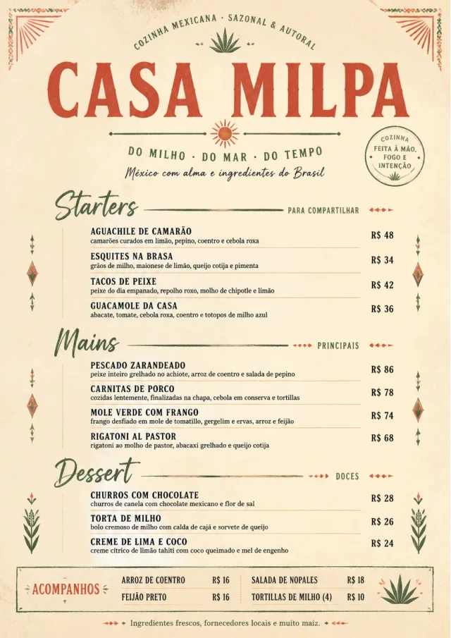 Chef Carte Brève mexican-menu menu template preview